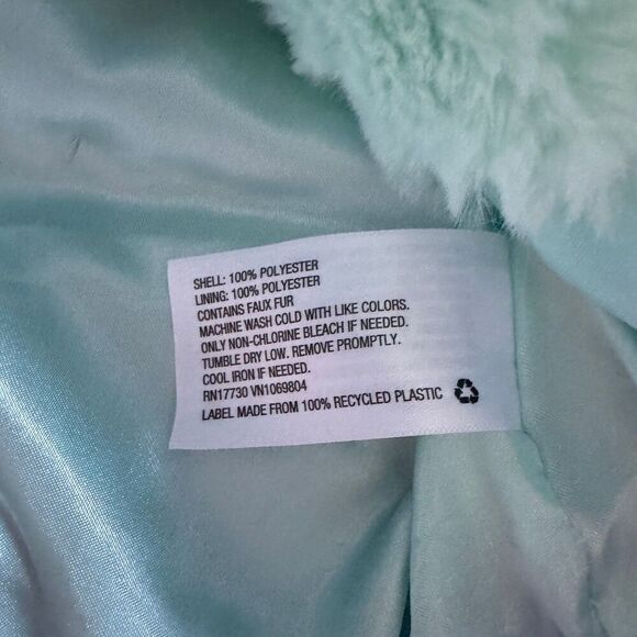 Cat and Jack Rainbow Faux Fur Jacket Pastel Baby Girl 12M NWT - Picture 5 of 5